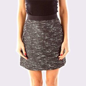 BANANA REPUBLIC Mottled Mini Skirt Sz 8 Black White